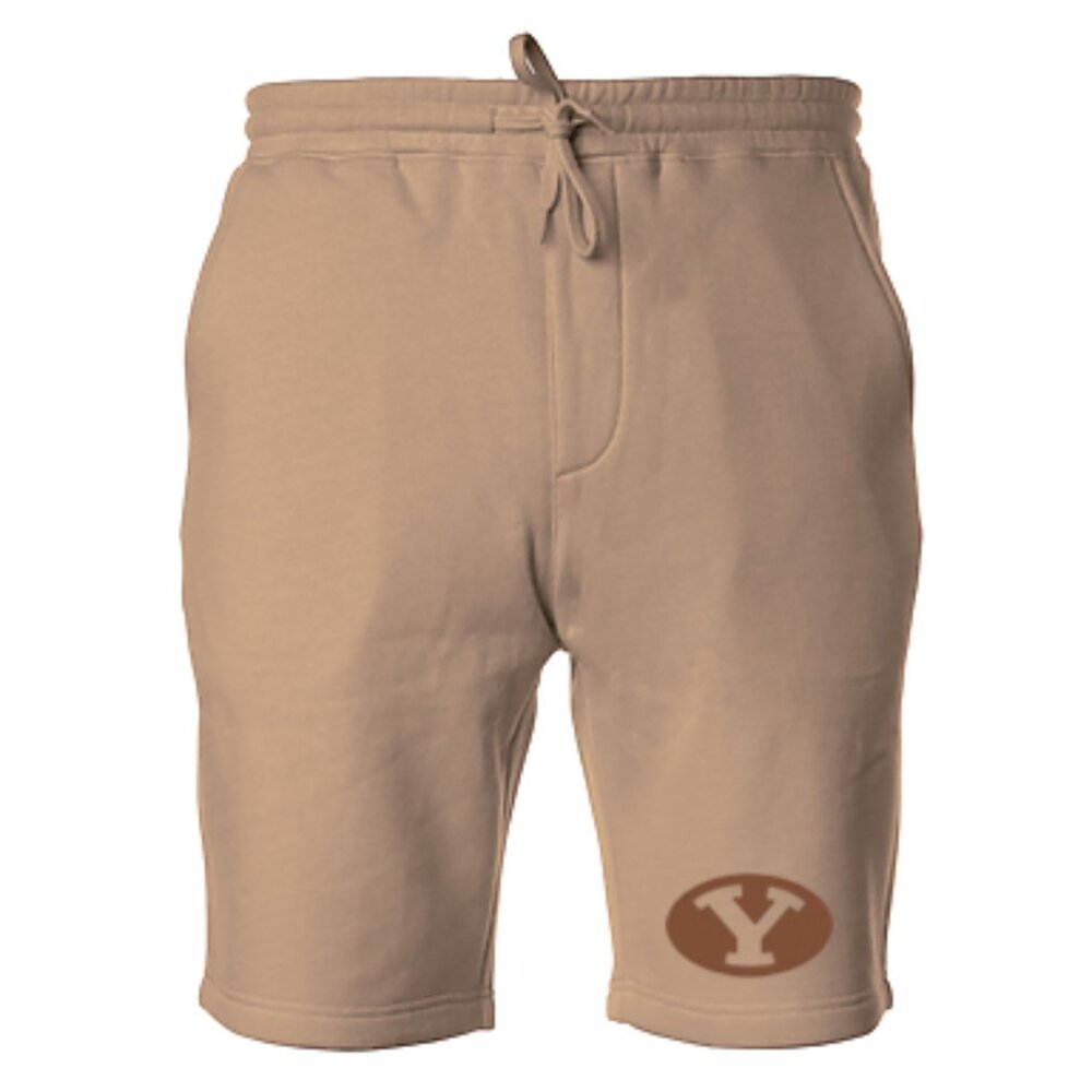 NEW Brigham Young BYU Cougars Tonal Fleece Sweat Shorts Pants SANDSTONE